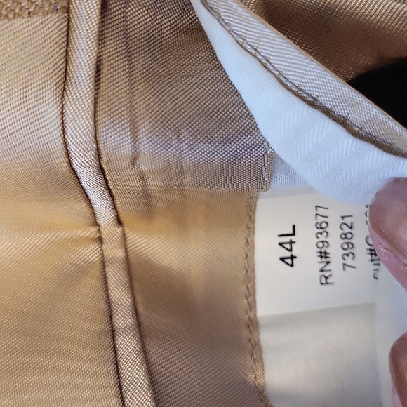 Mens sport coat J.Ferrar brand size 44L, Tan windowpane linen/wool/silk fabric - Picture 7 of 7